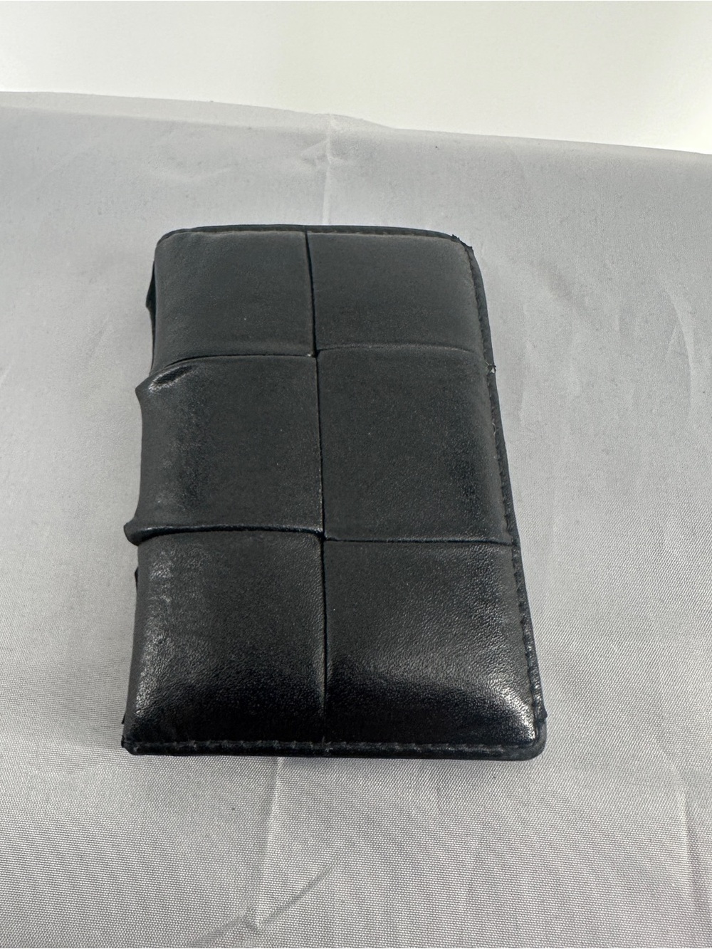 Bottega Veneta Cassette Flap Card Case Wallet Black Leather